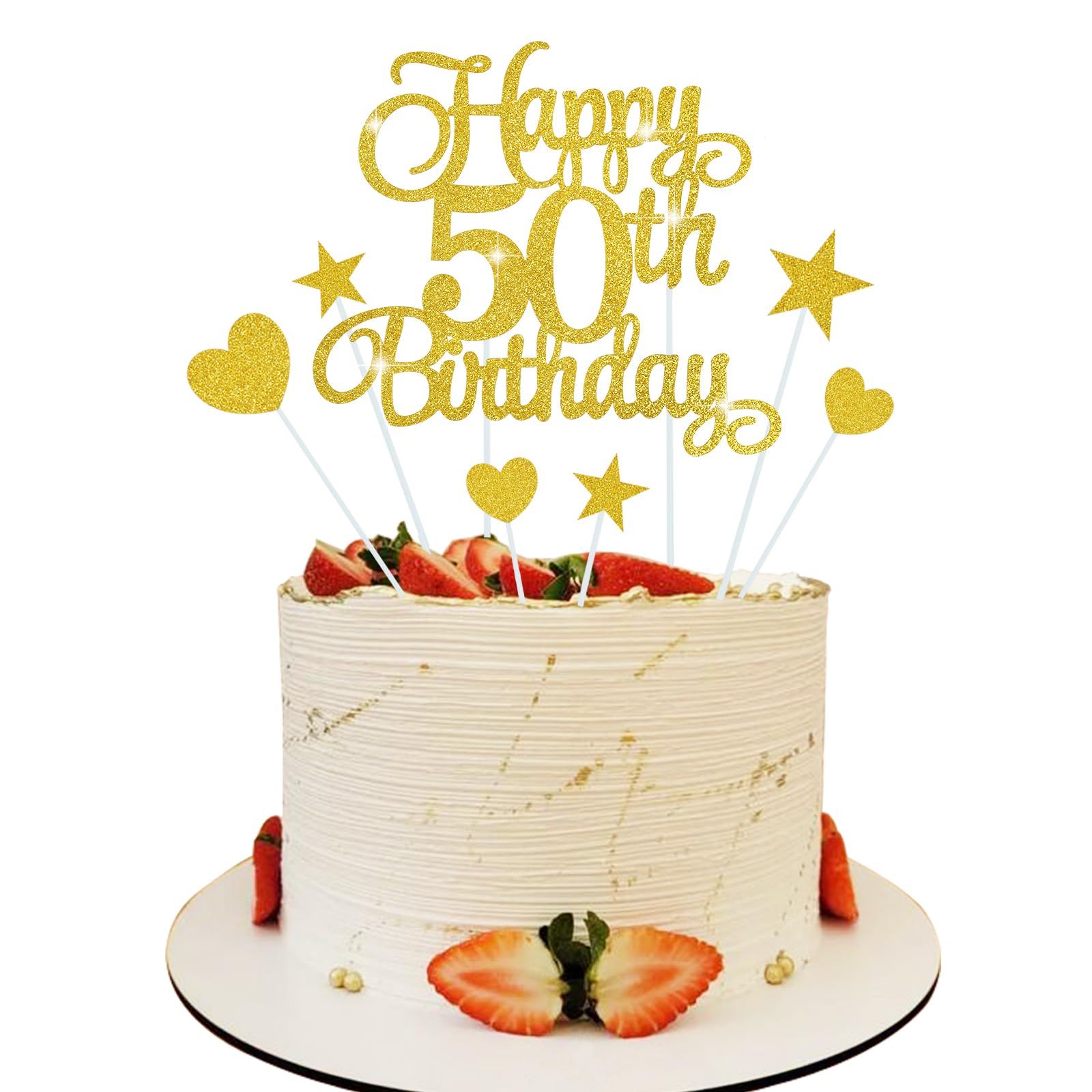 Amazon.co.jp: BEISHIDA 50歳の誕生日ケーキトッパー、50歳のハッピー